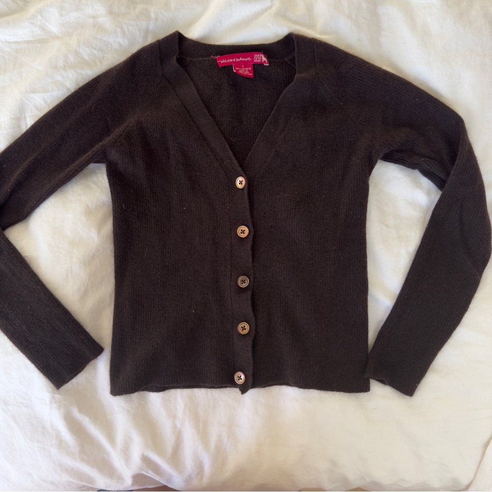 Saks 100% cashmere cropped cardigan